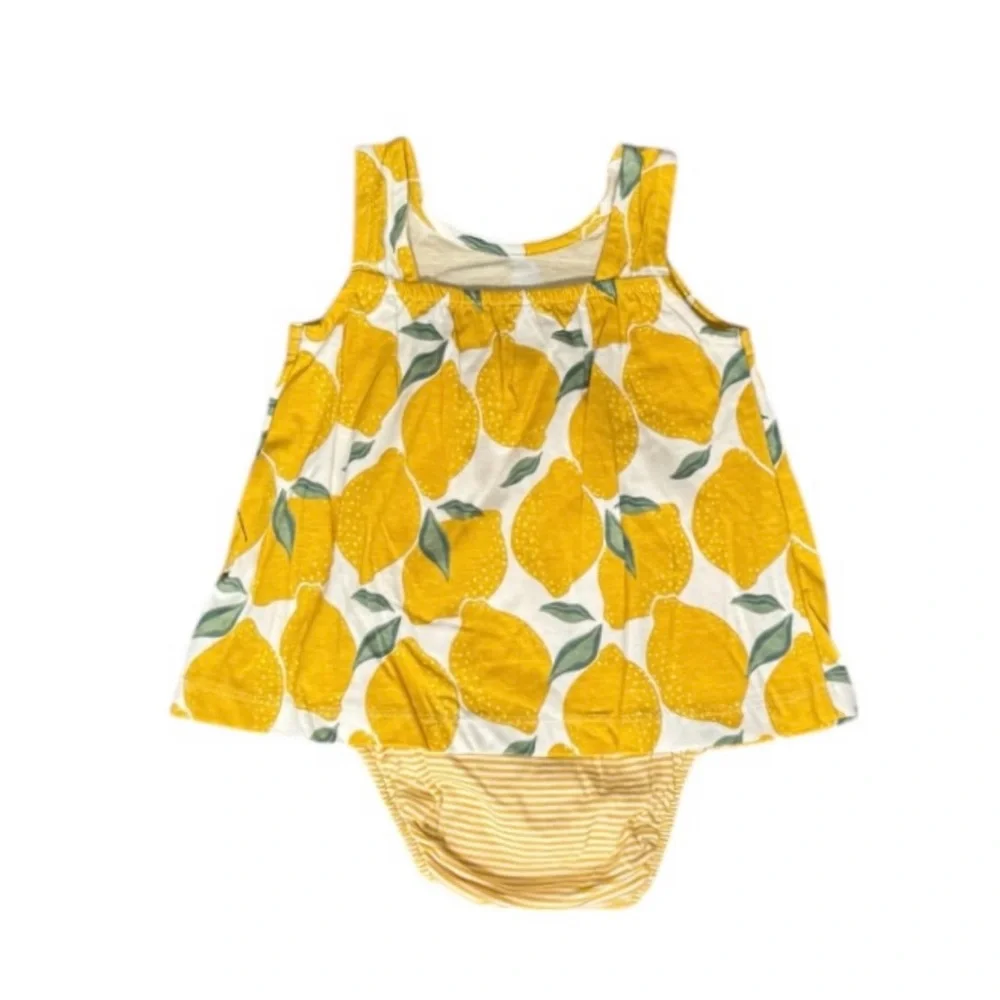 Kids Carter's Yellow Lemon Print, Just One You, Dress For Baby Size 9m